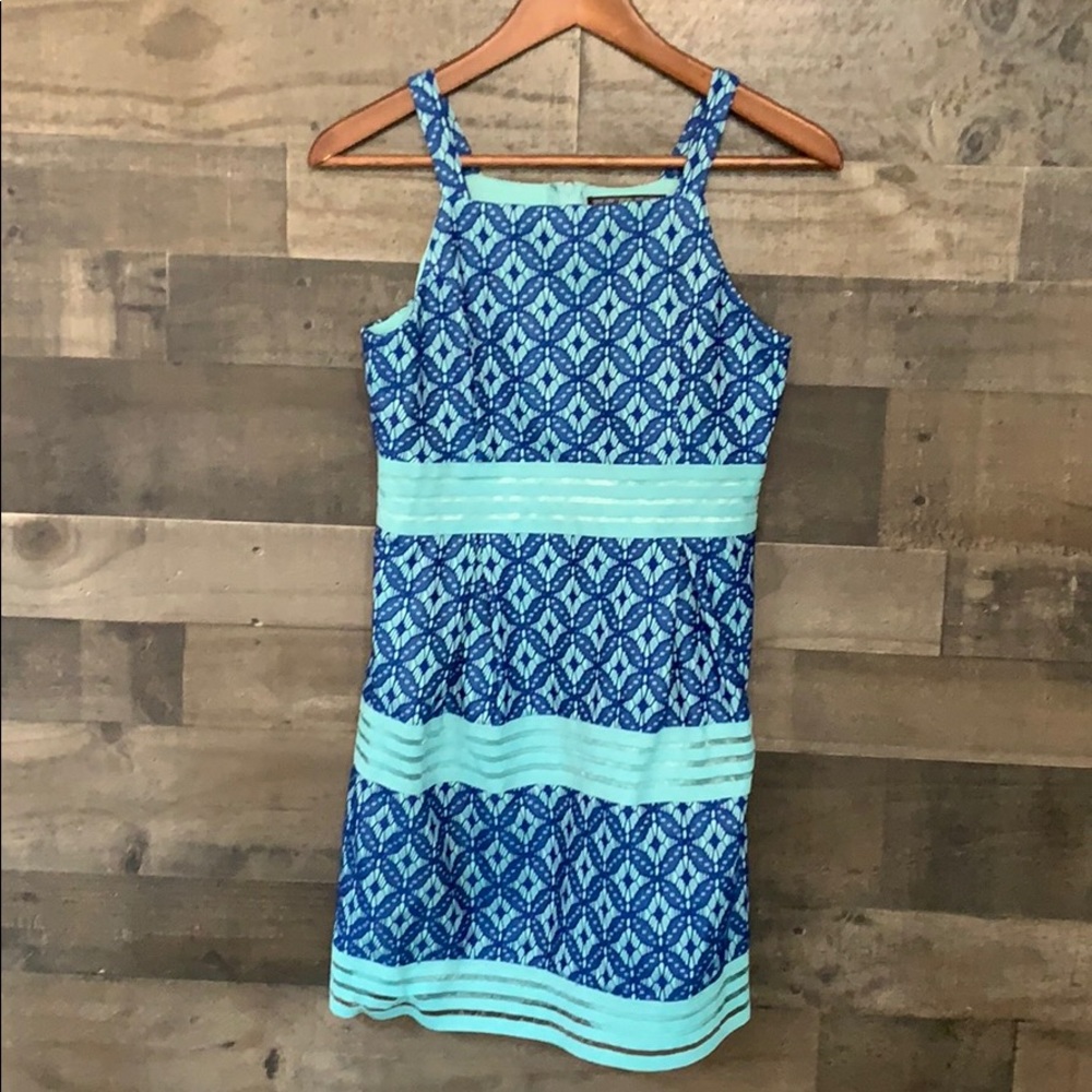 Cute Blue Three Pink Hearts Summer Dress